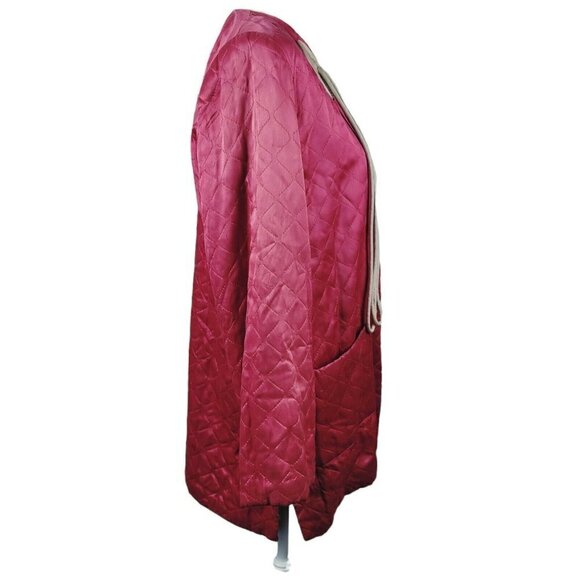 Vintage Textron 1940's Quilted Satin Jacket Barbie Pink Lined Art Deco READ - Picture 2 of 12
